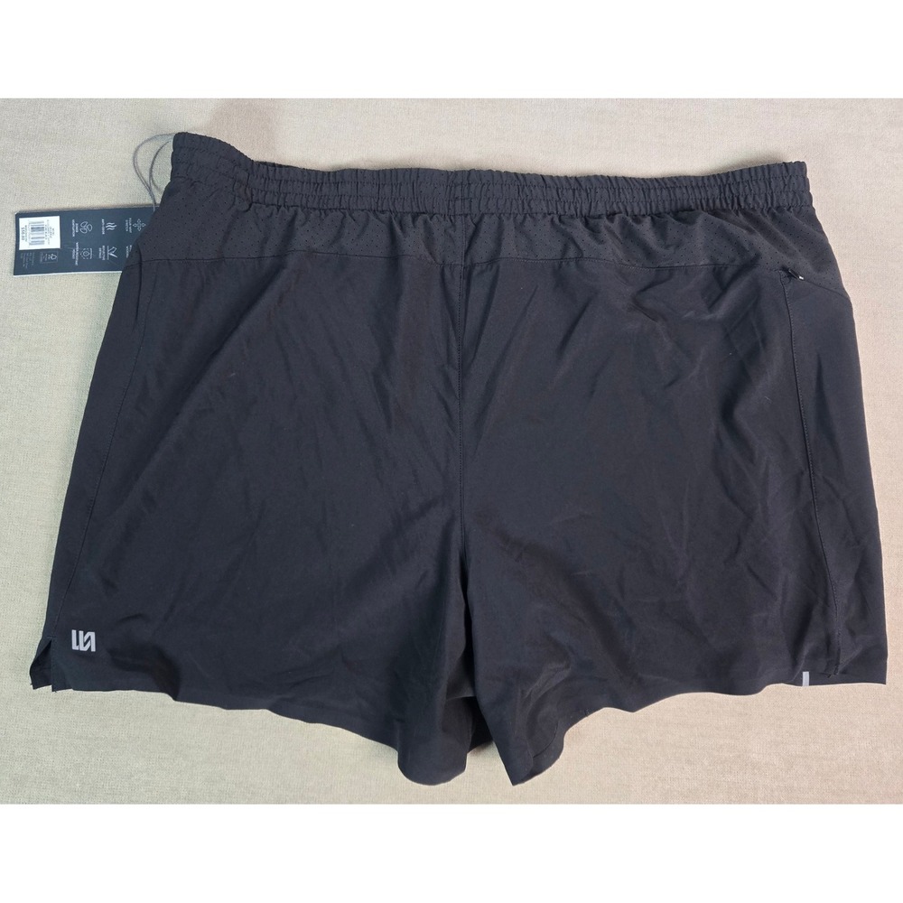 VRST Mens Accelerate 5" Running Shorts Pure Black 2XL Reflective Liner NWT - Picture 2 of 8